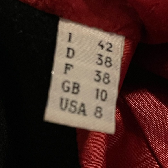 90s Vintage Moschino Black Wool Coat Red Trim Fran Fine The Nanny Sz 8 - Picture 6 of 6